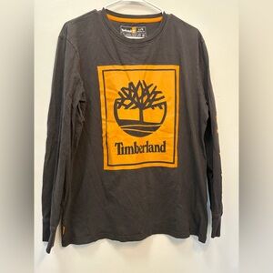 Timberland Men's Black and Orange Long Sleeve Tee